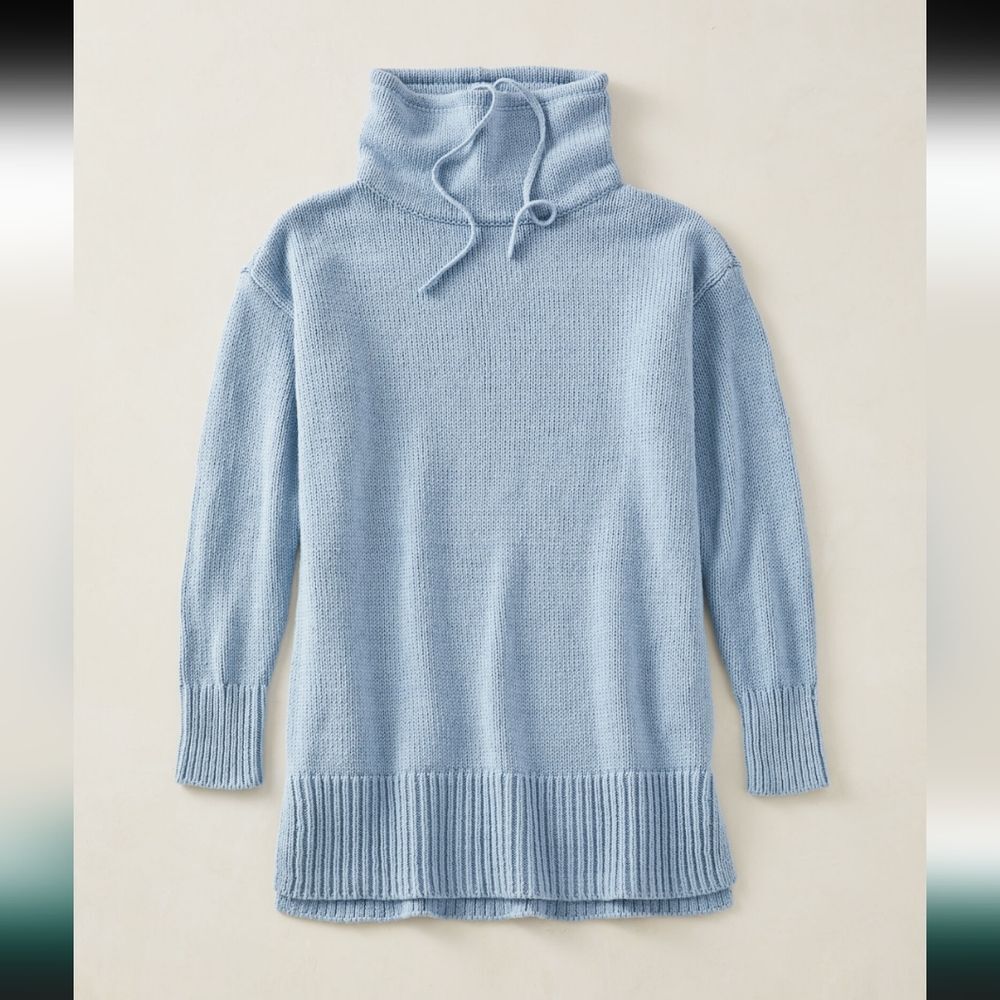 Haven Well Within Periwinkle Blue Cowl Neck Tunic Sweater Size Medium Cozy